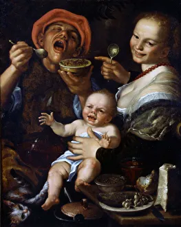 Mannerism Oil On Canvas Stampe: The Bean Eater