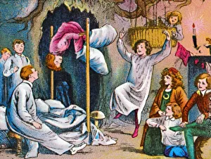 Coloured Lantern Slides Stampe: Bed time, c1905