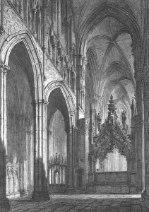 Medieval English Architecture Stampe: Beverley Minster, Eastern Transept, early 19th century. Artist: John Coney