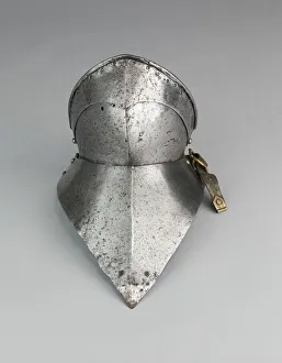 European Metalwork Stampe: Bevor ('Falling Buff') and Gorget Plate, Europe, c. 1490. Creator: Unknown