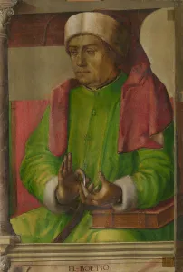 Stampe di Boezio. Trovato nella Collezione della Galleria nazionale delle Marche, Urbino Pedro Berruguete Stampe: Boethius