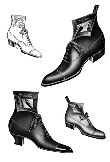 Vintage Clothing Illustrations Stampe: Boot illustrations, 1908-1909