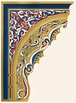 Alhambra Interior Decoration Stampe: Brackets supporting ceiling of the portico, Court of the Lions, 1907. Creator: Unknown