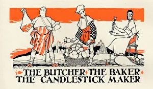 Il Carnicero, Il Panettiere, Lo Sferruzzatore di Candele, c1925. Artista: John Archibald Austen