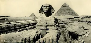 Ancient Egyptian Sphinx Stampe: Cairo - The Sphinx, c1918-c1939. Creator: Unknown