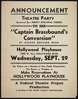 George Bernard Shaw Stampe: Captain Brassbound's Conversion, Los Angeles, 1937. Creator: Unknown