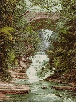 Vintage Bridge Photography Stampe: Cascadilla Gorge, Ithaca, c1901. Creator: Unknown