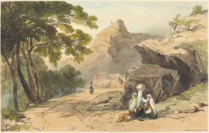 Hand Colored Lithograph Art Stampe: Cervara. Creator: Edward Lear