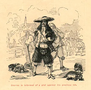 Victorian Era Satire Art Stampe: Charles is informed of a plot against his precious life, 1897. Creator: John Leech