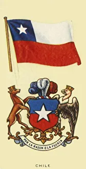 Chilean Flag Stampe: Chile, c1935. Creator: Unknown