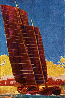 Cigarette Card Album Images Stampe: Chinese junk, c1928. Creator: Unknown
