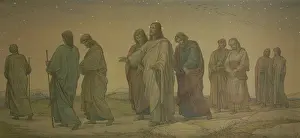 Eduard Von Steinle Artwork Stampe: Christ walking with the disciples, (first composition), 1862. Creator: Eduard von Steinle