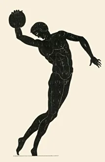 Stampe di Atleta classico che lancia il disco, (1908). Atleta Antico Lanciante Il Disco Discus Stampe: Atleta classico che lancia il disco, (1908). Creatore: Sconosciuto.