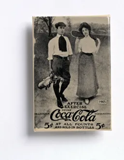 Classic American Advertising Art Stampe: Coca-Cola advertisement with a golfing theme, c1905