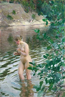 Oil On Canvas Impressionism Stampe: The cold stream