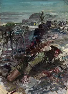 British Soldiers WW2 Stampe: Commando attack, between 1939 and 1946. Creators: Unknown, Central Office of Information