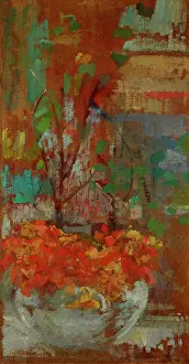 Impressionist Oil Paintings Stampe: Composition with Nasturtiums, c1906. Creator: Olga Boznanska
