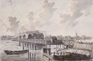 Old London Bridge Images Stampe: Construction of Blackfriars Bridge, London, c1762. Artist: Francis Grose