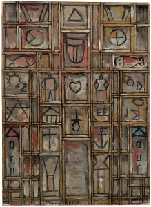 Pittura Stampe: Costruttivo (con doppie linee in ombra), 1932. Autore: Torres-Garcia, Joaquin (1874-1949).