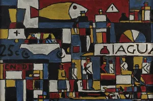 Pittura Stampe: Costruttivo con Street e Fish, 1946. Creatore: Torres-Garcia, Joaquin (1874-1949).