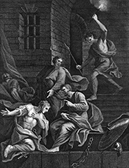 New Testament Prints Stampe: Conversion of the gaoler, 1815