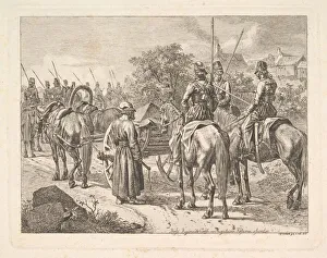 Cossacchi che scortano il cassone reggimentale, 1815. Creatore: Johann Christian Erhard