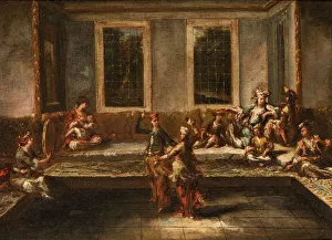 Venetian School Fine Art Images Stampe: Couple dancing in the harem
