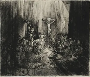 Rembrandt Etchings Stampe: The Three Crosses