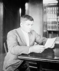 American Boxer Stampe: Cyclone Johnny Thompson, between c1910 and c1915. Creator: Bain News Service