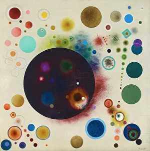 Abstract Art Paintings Stampe: Dancing Balls, c1936-1938. Creator: Bauer, Rudolf (1889-1953)