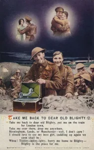 Western Front Soldiers Stampe: Take Me Back To Dear Old Blighty (2), c1916