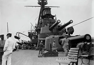 Maritime Warfare History Stampe: Deck on MINAS GERAES, between c1910 and c1915. Creator: Bain News Service