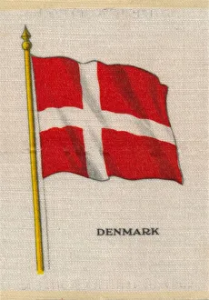 Danish Flag Stampe: Denmark, c1910
