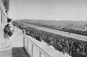 Epsom Derby Stampe: The Derby: View Down The Course, c1903, (1903). Artist: WA Rouch