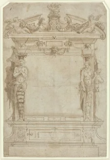 Sixteenth Century Decorative Arts Stampe: Design for an Architectural Framework, 16th century. Creator: Unknown