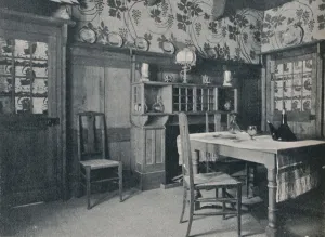 Black And White Interior Stampe: Dining Room, c1902