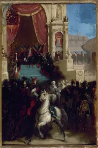 Eagle Symbolism In Art Stampe: Distribution of eagles and blessing of flags