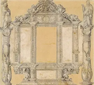 Stampe di Progetto per la struttura del precedente altare maggiore rilievo di San Martino a Messkirch, 1536 Albrecht Durer Stampe: Bozzetto per il trittico dell'altare maggiore di San Martino a Messkirch