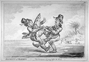 James Gillray Cartoons Stampe: Elements of Skateing. The consequence of going before the wind, 1805. Artist