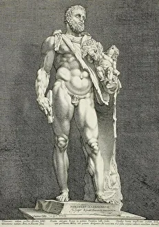 Dutch Art Heritage Stampe: The Emperor Commodus...Hercules, 1591. Creator: Hendrik Goltzius