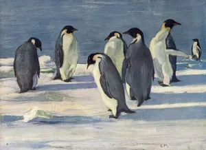 Ernest Shackleton Expedition Stampe: The Emperors Conclave, c1908, (1909). Artist: George Marston