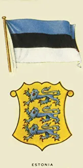 Estonian Flag Stampe: Estonia, c1935. Creator: Unknown