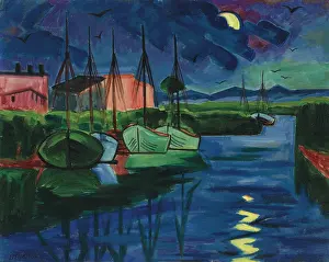 Expressionist Landscape Painting Stampe: Evening, c1922. Creator: Pechstein, Hermann Max (1881-1955)