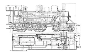 Black And White Railway Images Stampe: Example of Mechanical Drawing, 1901