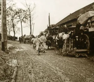 WWI Soldiers Stampe: The Exodus, c1914-c1918