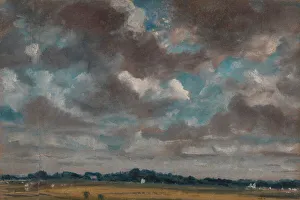 John Constable Oil On Canvas Stampe: Extensive Landscape with Grey Clouds, ca. 1821. Creator: John Constable