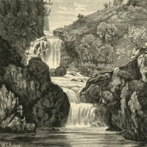 Black And White Ireland Stampe: Fall in the Devils Glen, 1898. Creator: Unknown