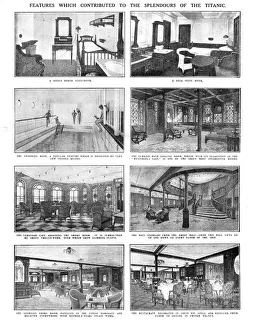 Black And White Titanic Images Stampe: Features which Contributed to the Splendours of the Titanic