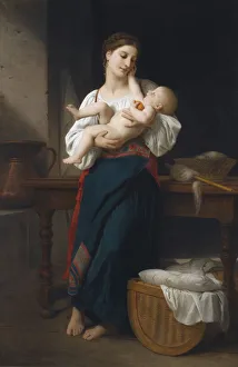 William Adolphe Bouguereau Artwork Stampe: First Caresses