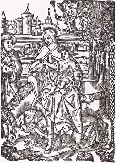 Sixteenth Century Christian Art Stampe: The Flight to Egypt. Creator: Unknown